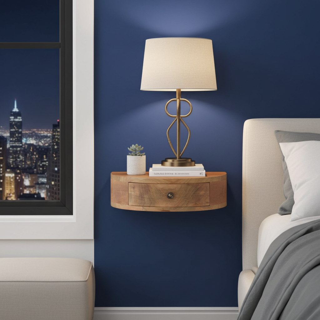 Wall Mounted Rounded Bedside