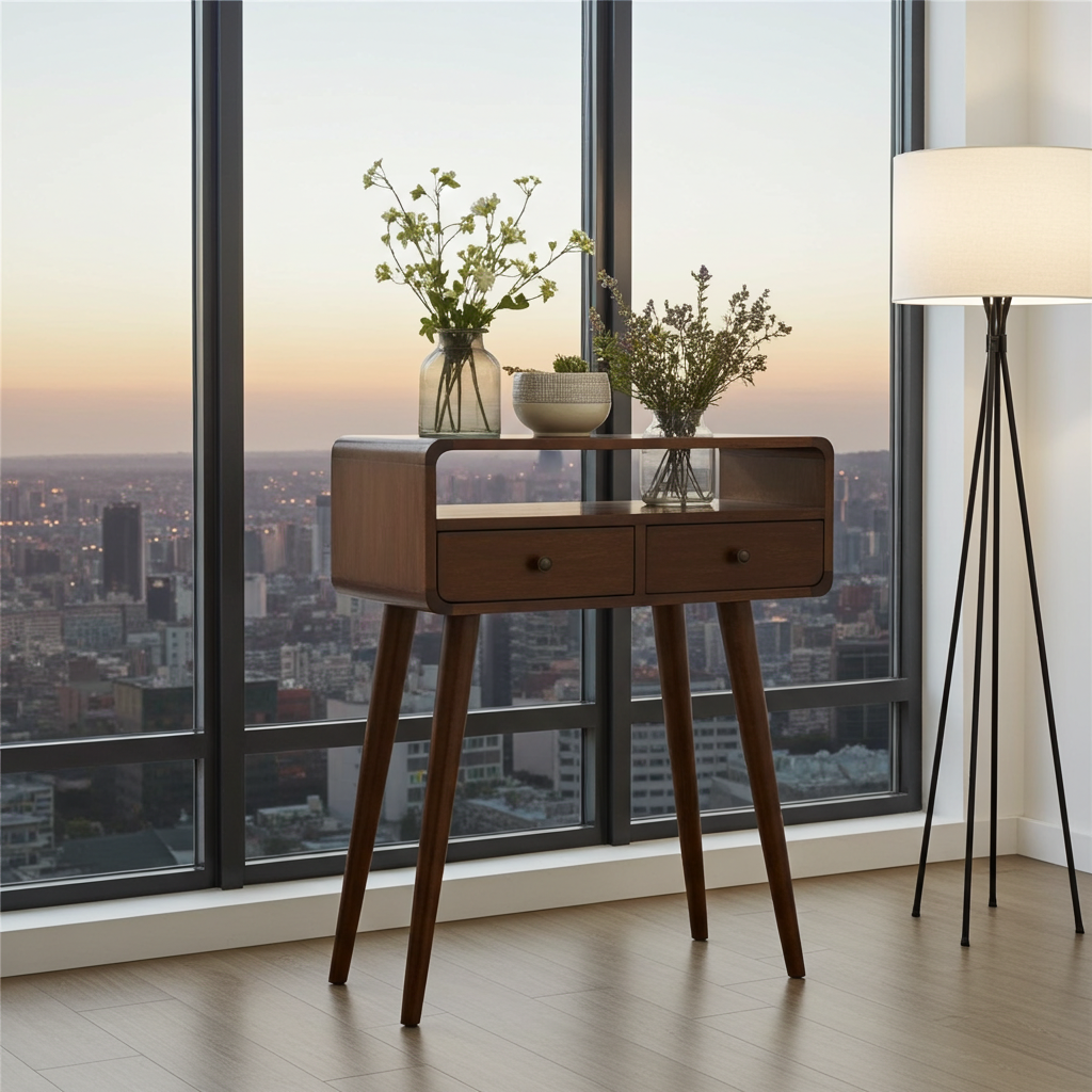 Mini Chestnut Console Table