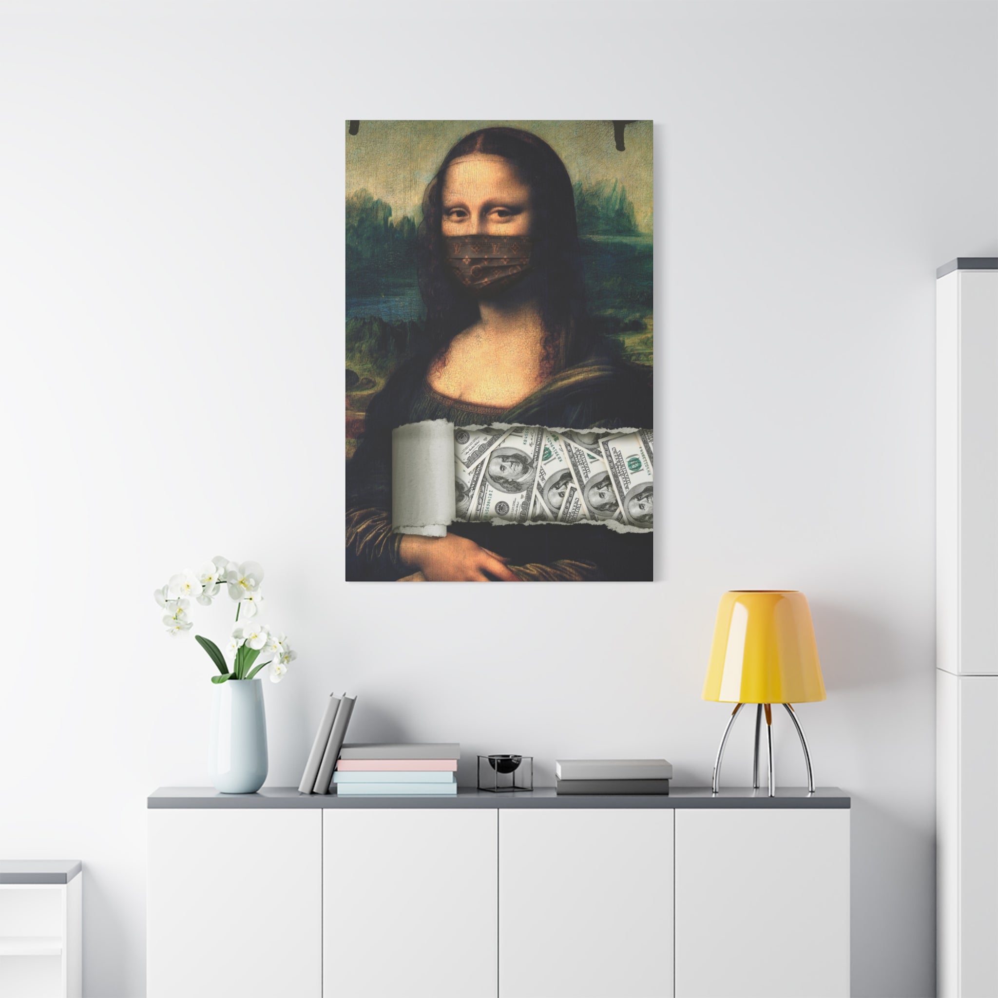 Mona Lisa Money Reveal Matte Canvas Wall Art