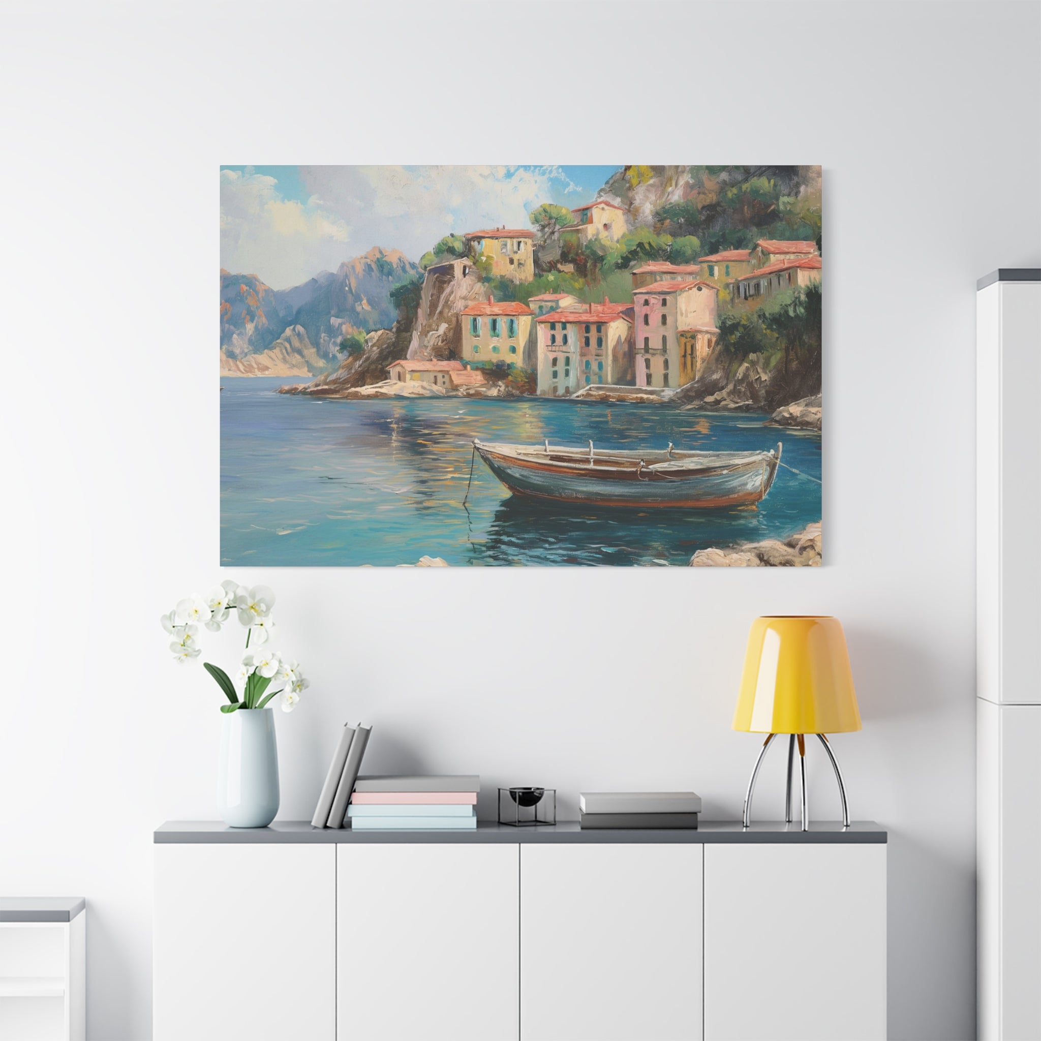 Mediterranean Harbor Canvas Wall Art