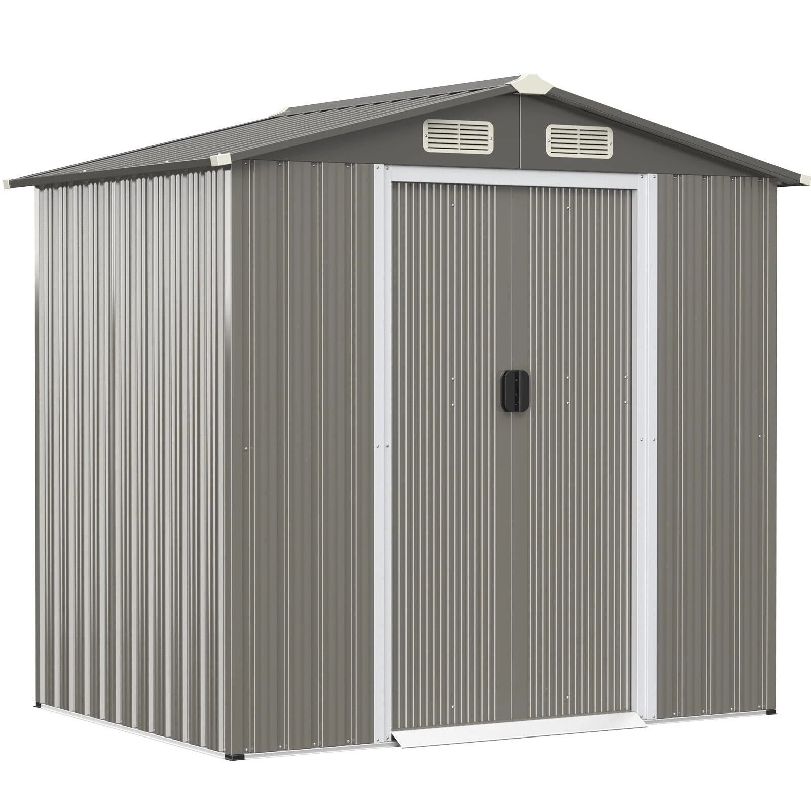6 X 4 Feet Outdoor Metal Storage Shed with Ventilation Sliding Doors