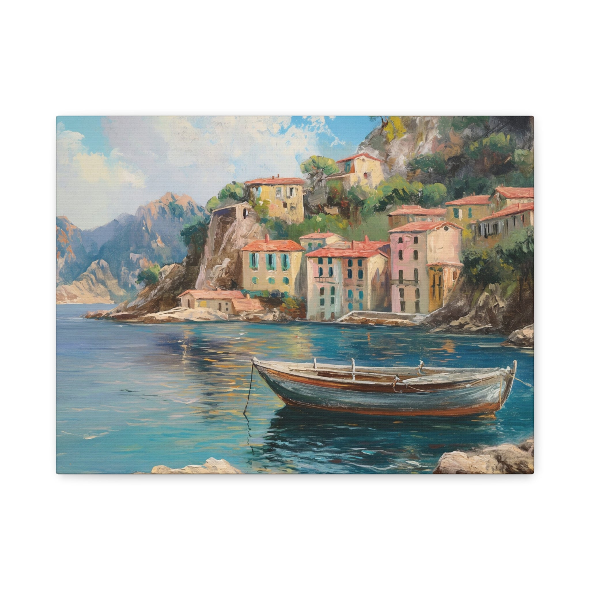 Mediterranean Harbor Canvas Wall Art