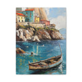 Coastal Harbor Boat Matte Canvas Print