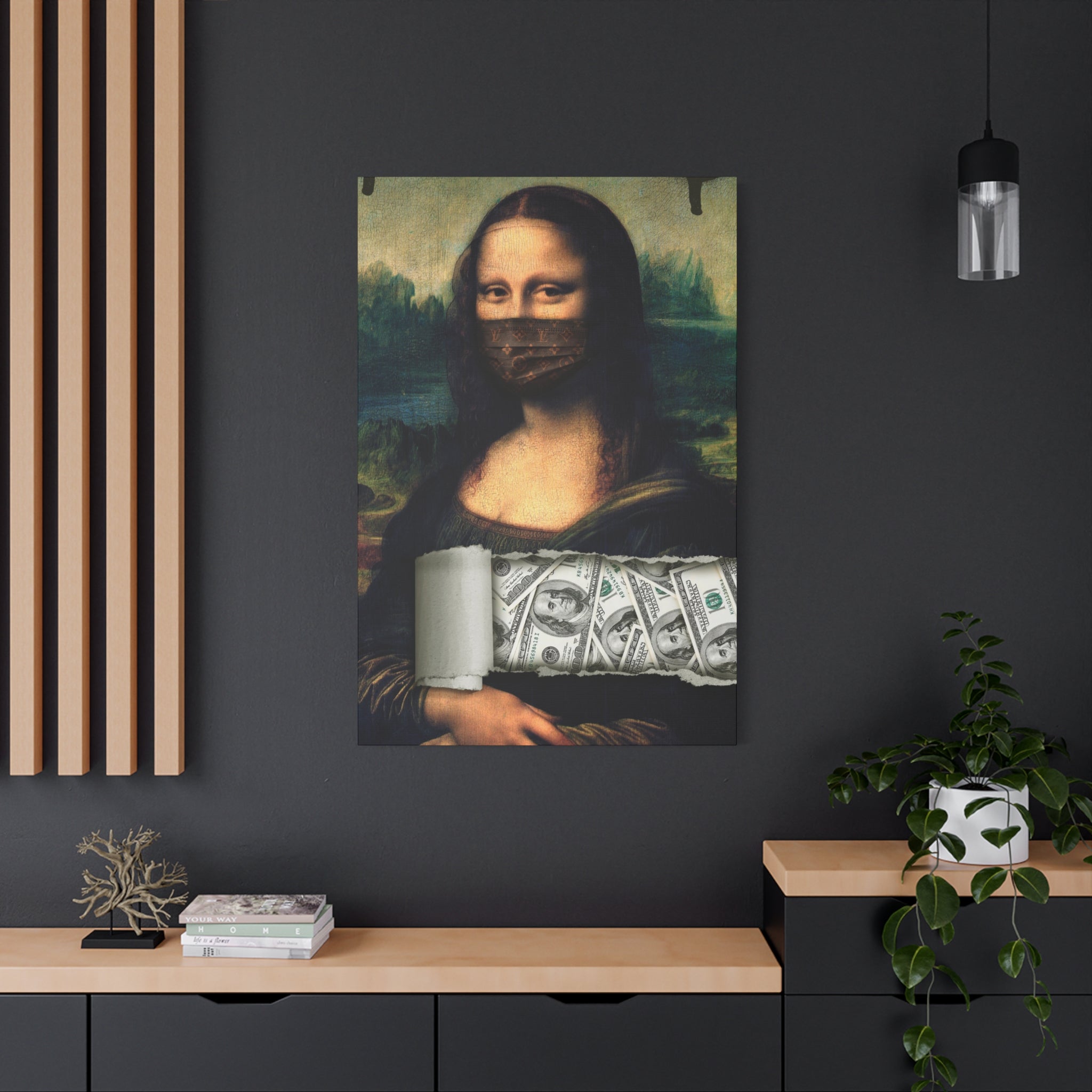 Mona Lisa Money Reveal Matte Canvas Wall Art