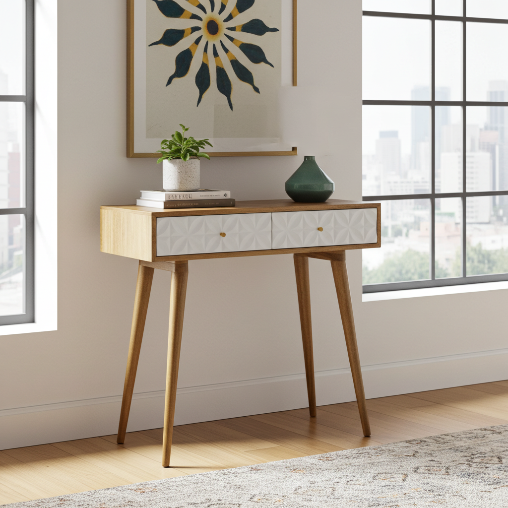 Daisy Carved Console Table