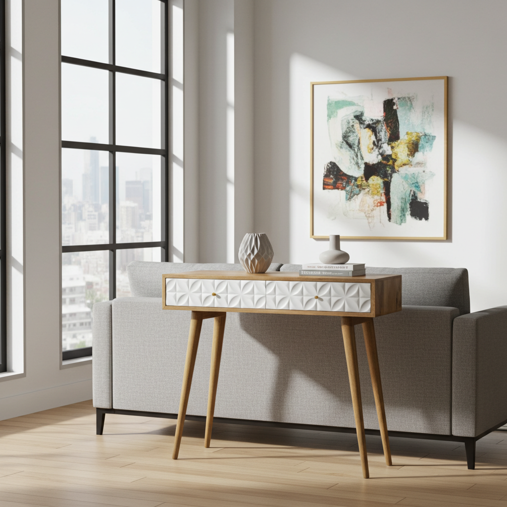 Daisy Carved Console Table