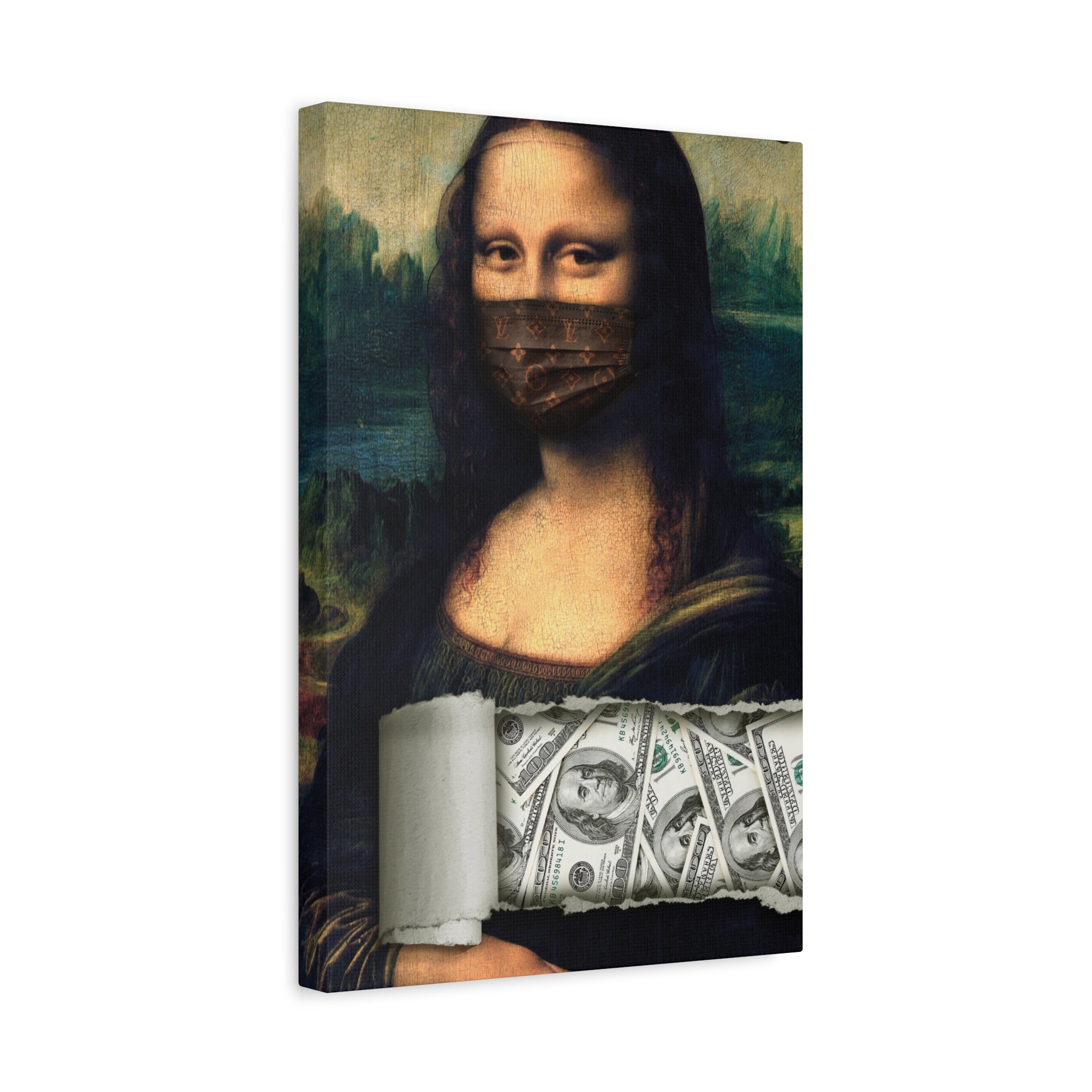 Mona Lisa Money Reveal Matte Canvas Wall Art