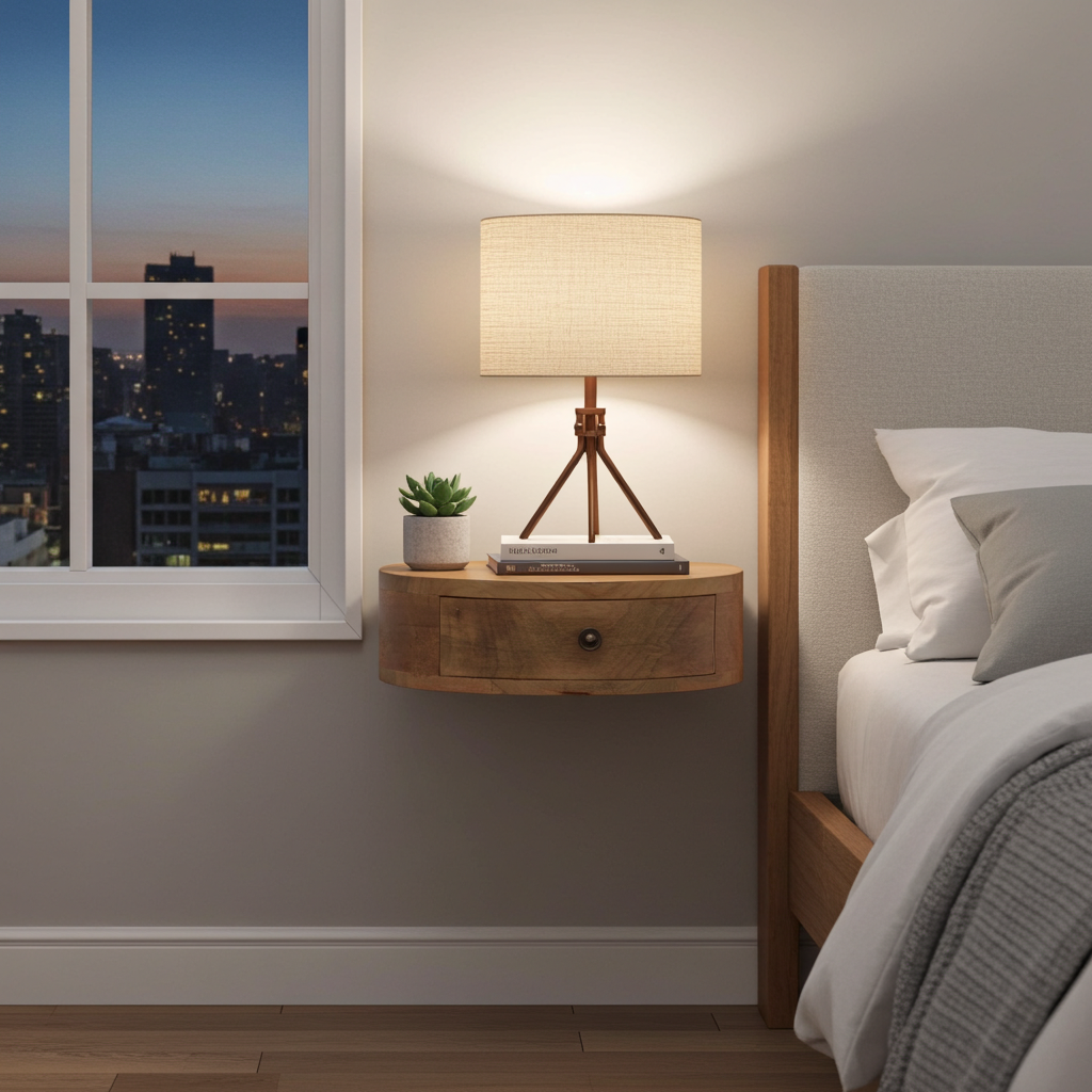 Wall Mounted Rounded Bedside