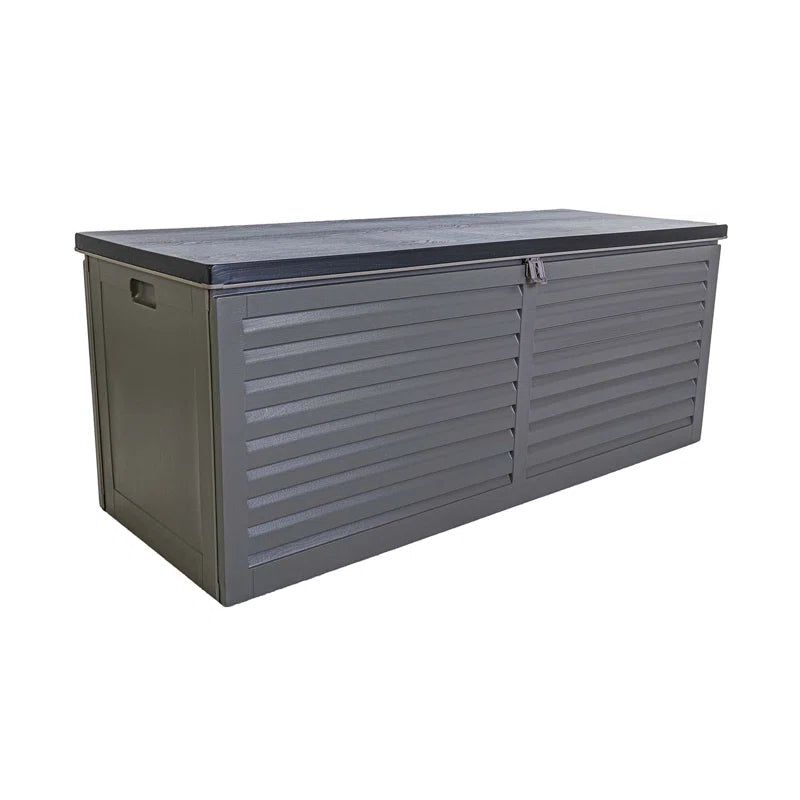 143Cm W 390L Water Resistant Plastic Lockable Deck Box in Grey