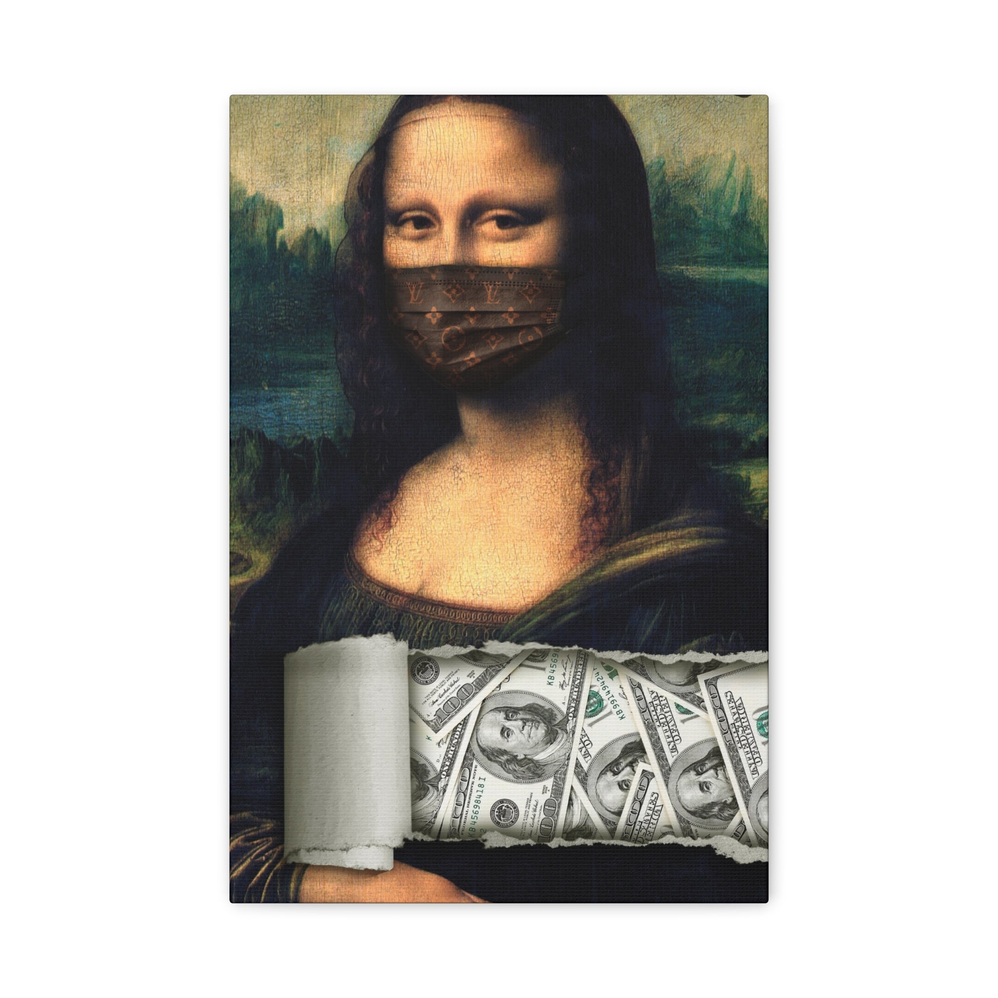 Mona Lisa Money Reveal Matte Canvas Wall Art