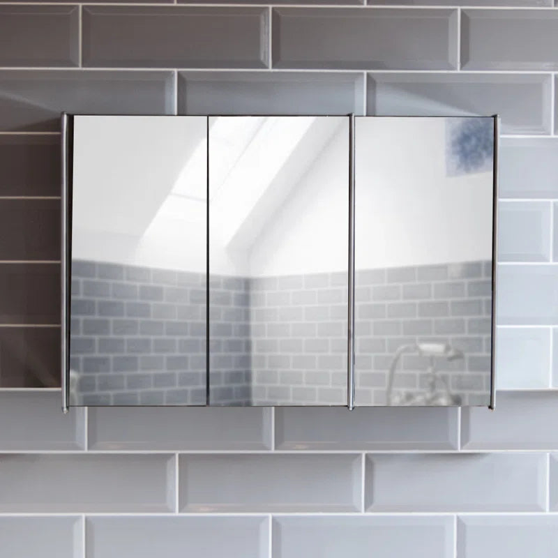 Carthage Bathroom Triple 680Mm X 450Mm Surface Mount Mirror Cabinet