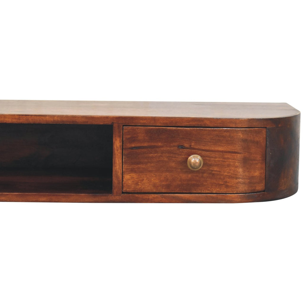 Lunar 2 Drawer Wall Mounted Chestnut Console