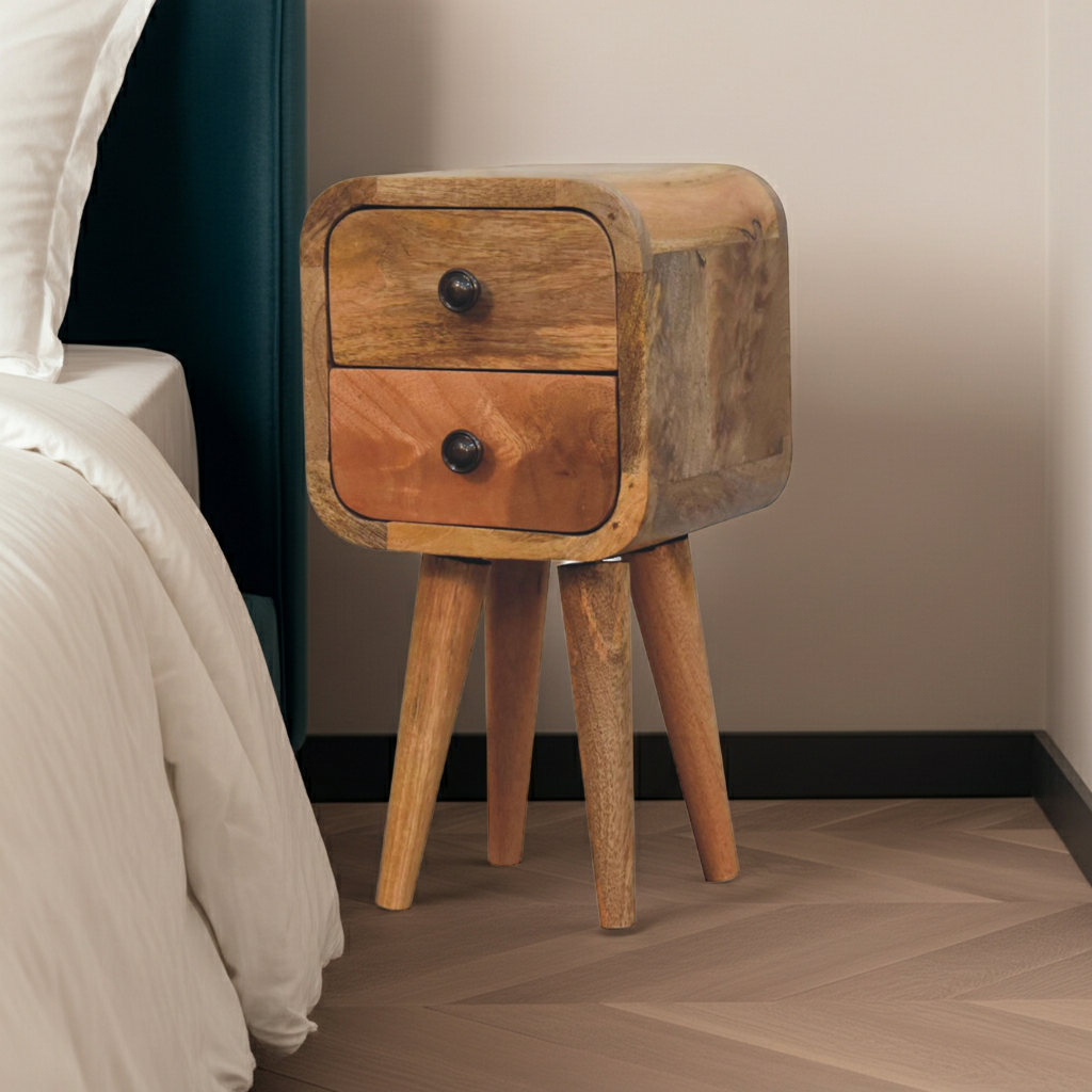 Extra Mini Curved Oak-ish Bedside