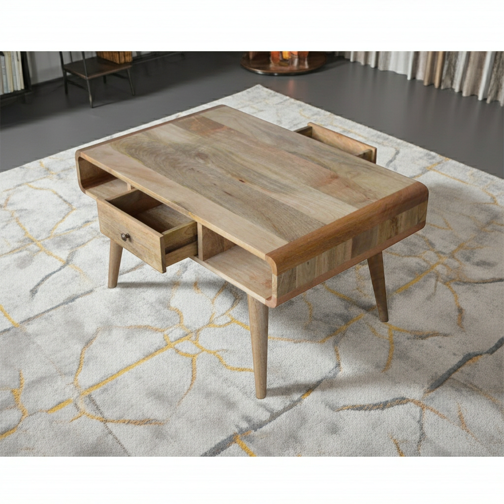 Curved Oak-ish Coffee Table