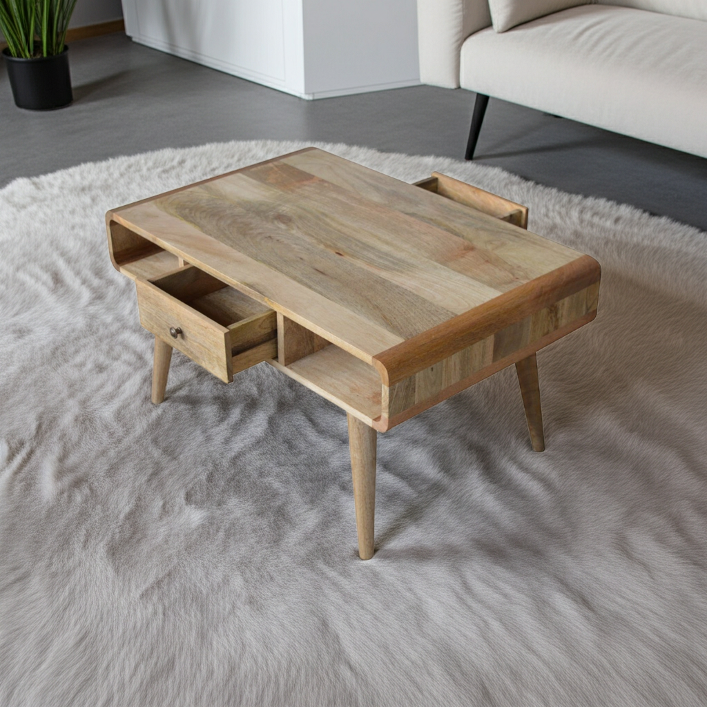 Curved Oak-ish Coffee Table