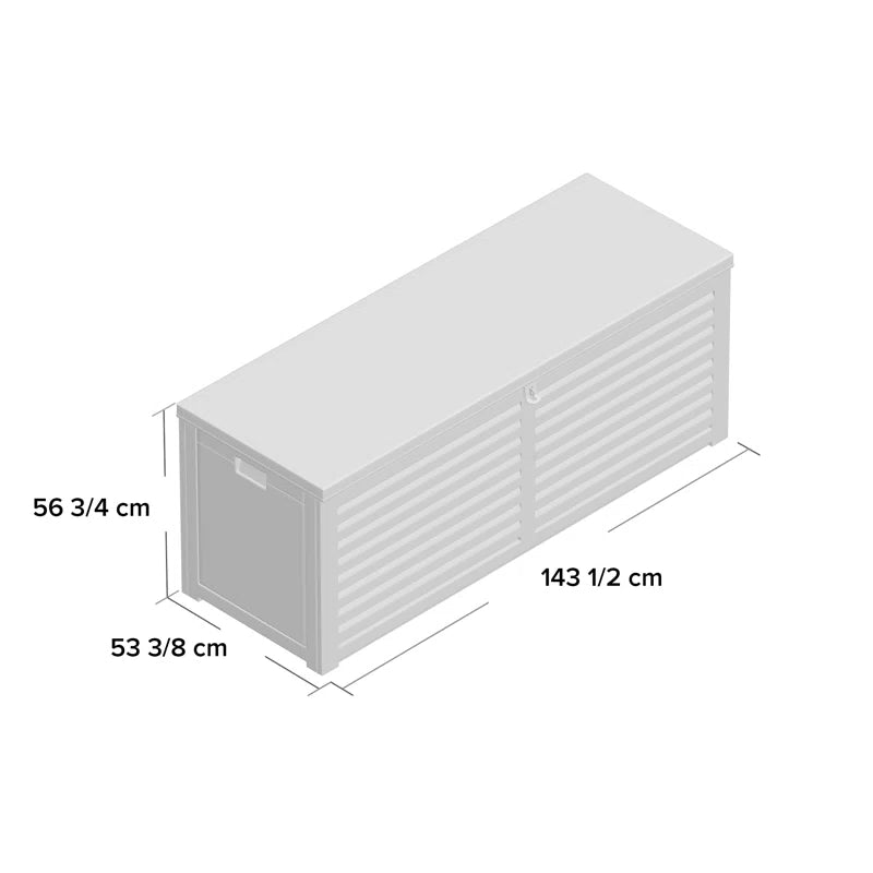 143Cm W 390L Water Resistant Plastic Lockable Deck Box in Grey
