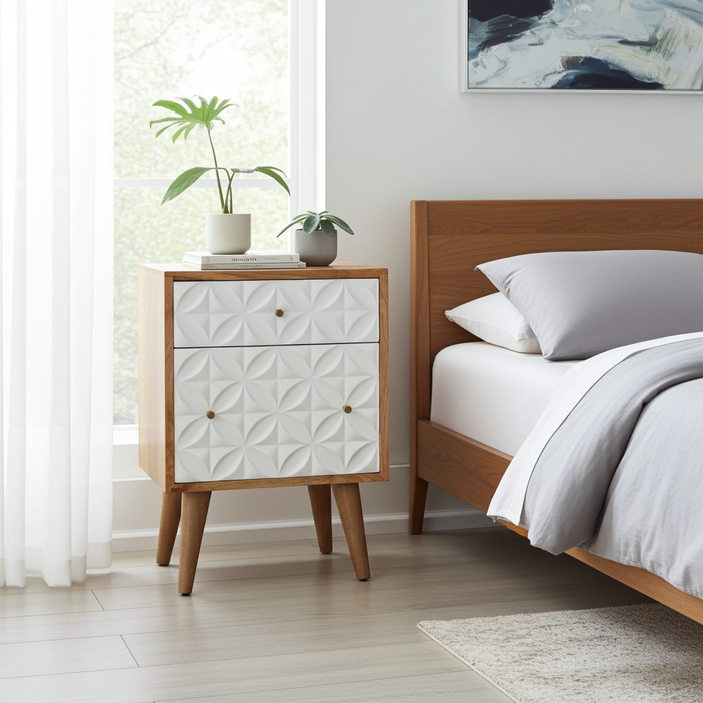 Daisy Carved 1 Door Bedside