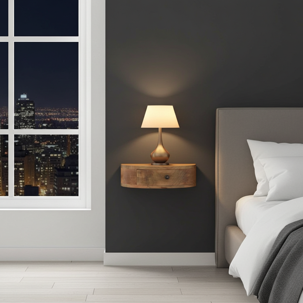 Wall Mounted Rounded Bedside