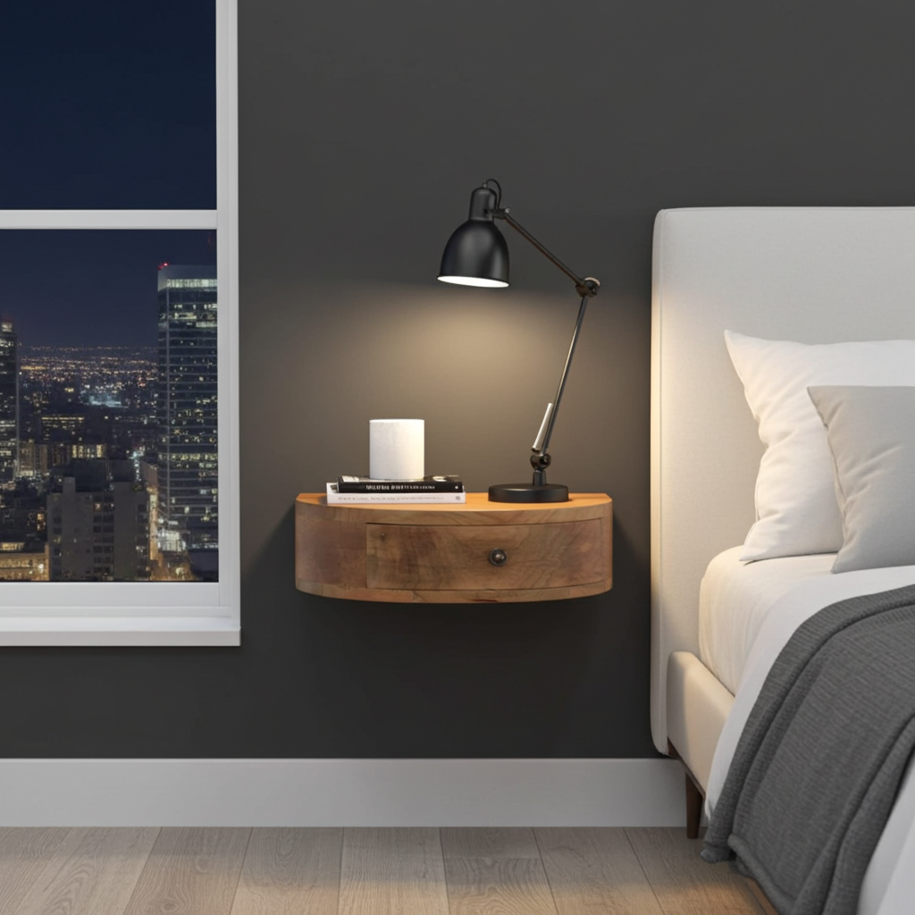 Wall Mounted Rounded Bedside